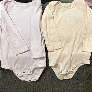 Carter's Pink and Cream Long Sleeve Bodysuits